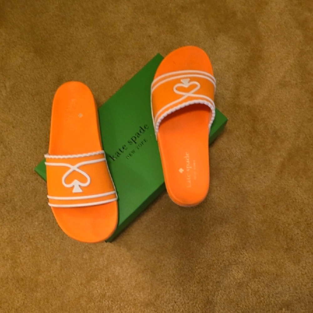 Kate Spade Orange Slide Sandals